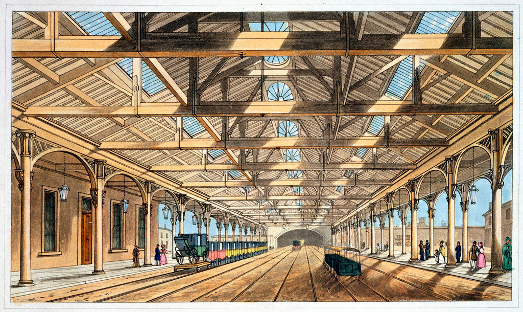Detail of Entrance to the tunnel and booking offices New Station by John Harris