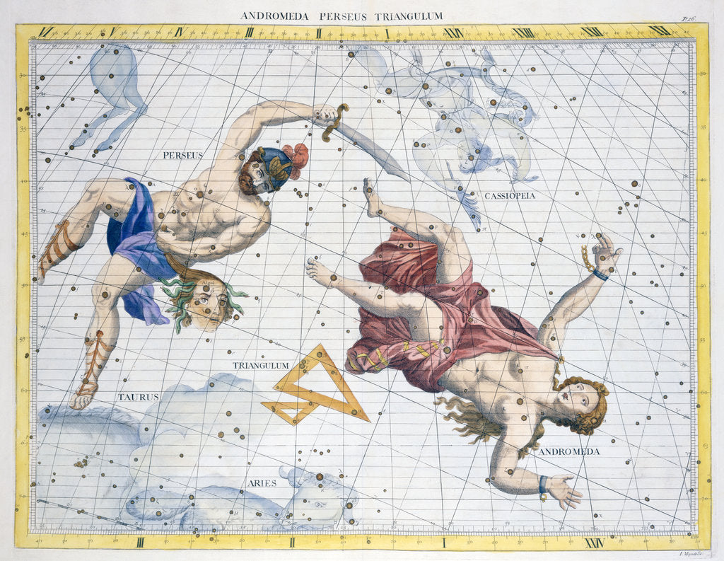 Detail of Constellations of Perseus and Andromeda, 1729 by Unknown