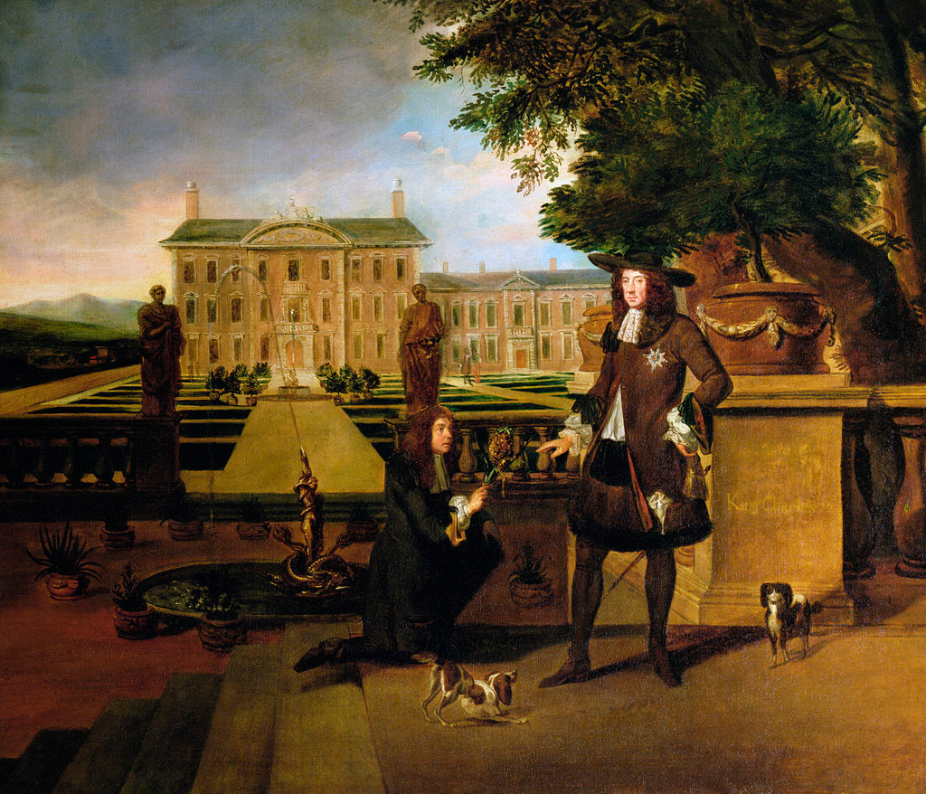 Detail of John Rose, the King's Gardener, presenting Charles II with a pineapple by Hendrick Danckerts