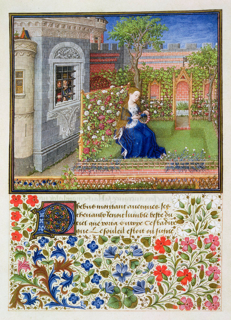 Detail of Emilia in her garden by Anonymous