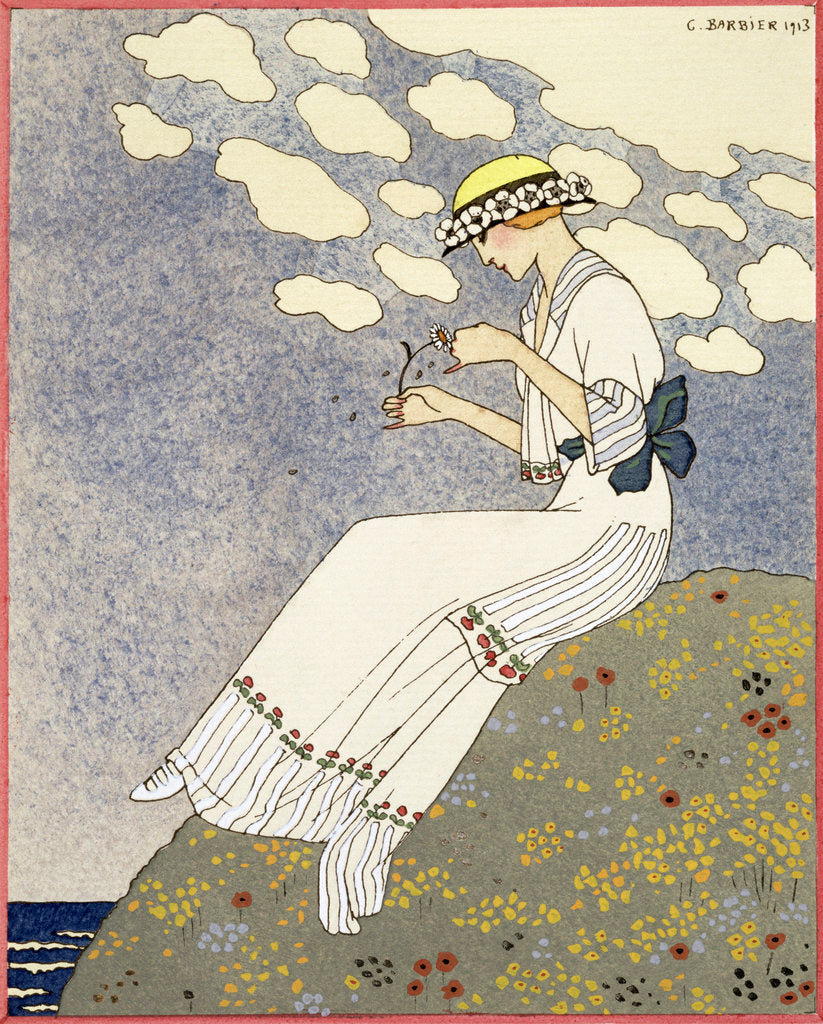 Detail of Design for a country dress by Maison Paquin by Georges Barbier