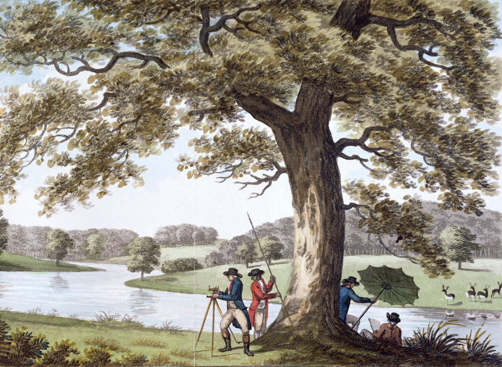 Detail of Humphry Repton surveying with a theodolite by Anonymous