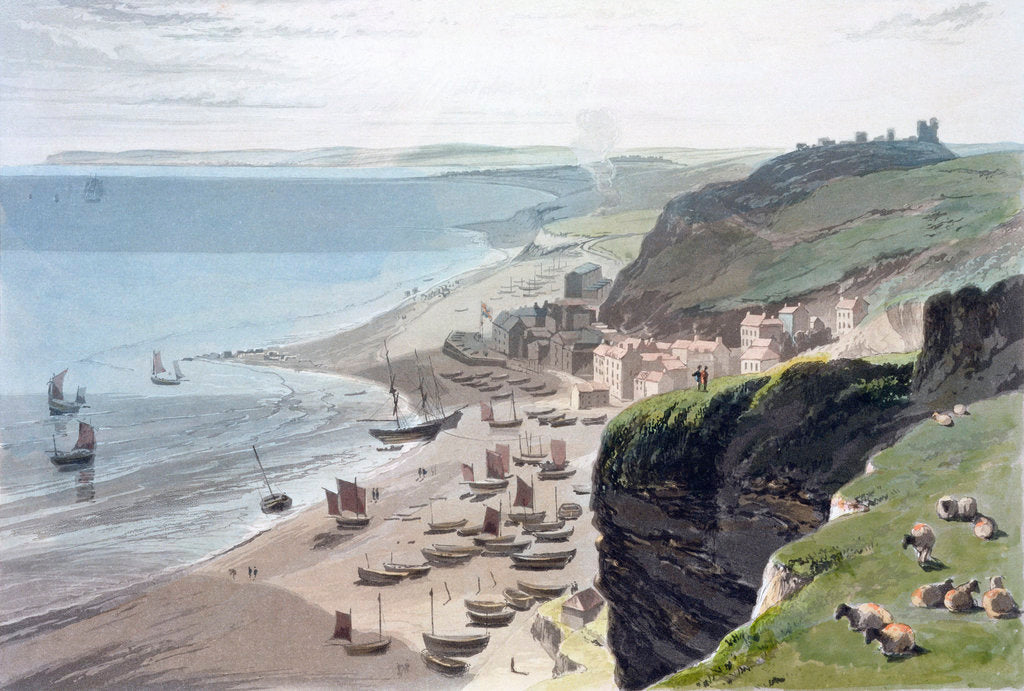 Detail of Hastings, from the East Cliff by William Daniell