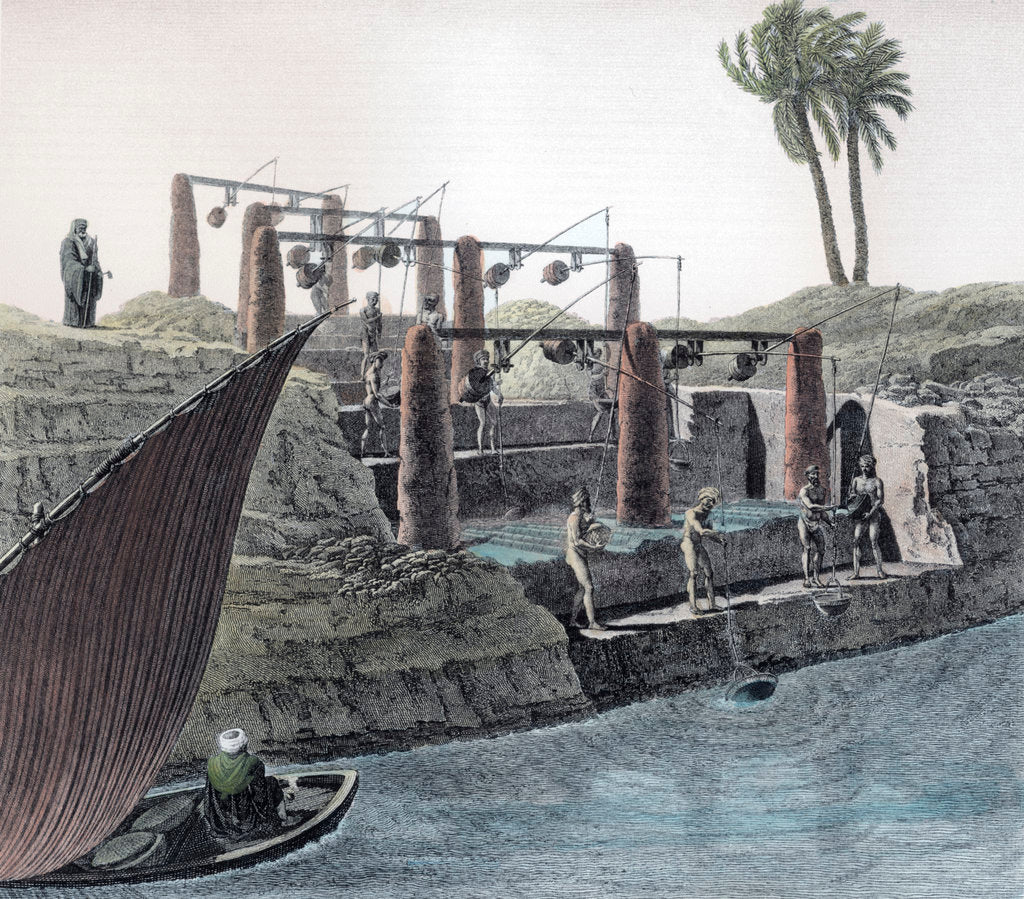 Detail of Collecting water from the Nile by Anonymous