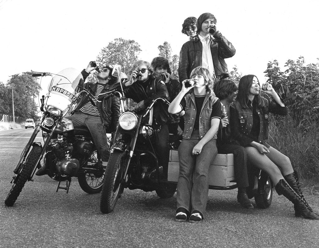 Detail of Young people on motorbikes, c1970 by Tony Boxall