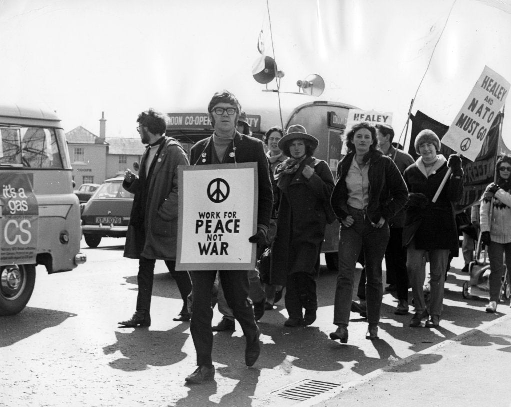 Detail of CND demo, Horley, Surrey, c1969 by Tony Boxall