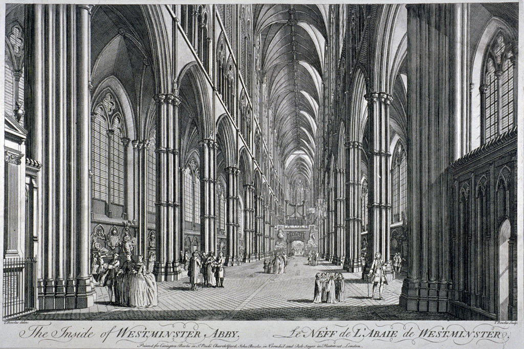Detail of Interior view of Westminster Abbey, London by Thomas Bowles