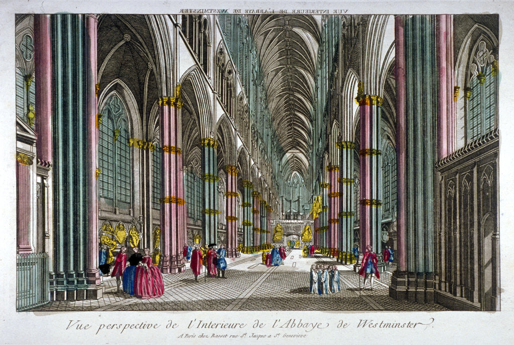 Detail of Interior view of Westminster Abbey, London by Anonymous
