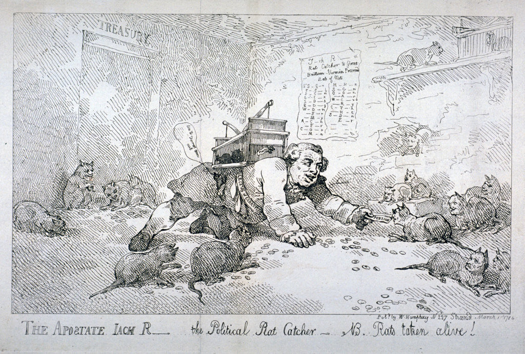 Detail of The apostate Jack R - the political rat catcher - NB. Rats taken alive! by Thomas Rowlandson
