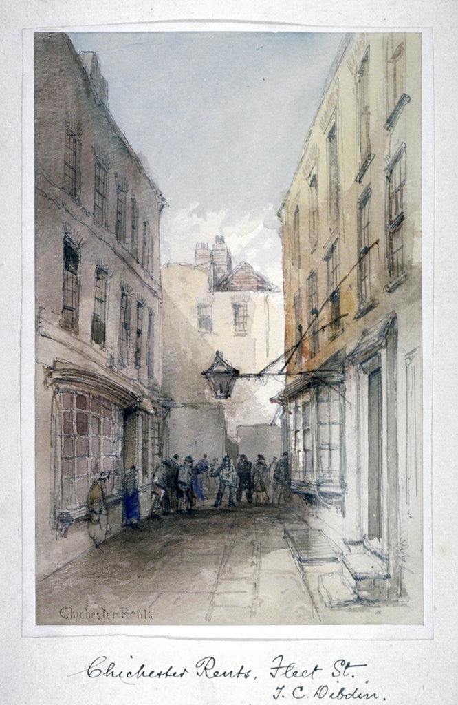 Detail of View in Chichester Rents, Fleet Street, City of London by Thomas Colman Dibdin
