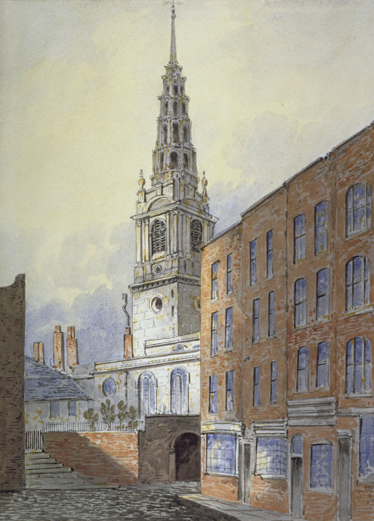 Detail of Church of St Bride, Fleet Street, City of London by William Pearson