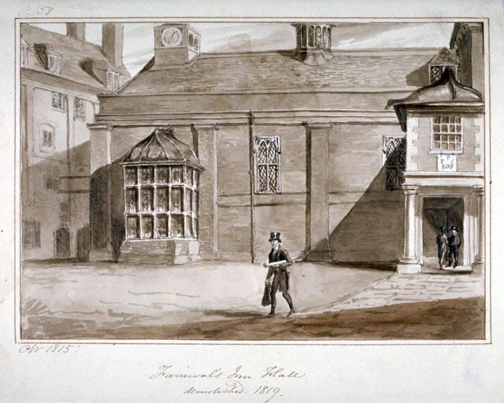 Detail of View of the hall, Furnival's Inn, City of London by CN