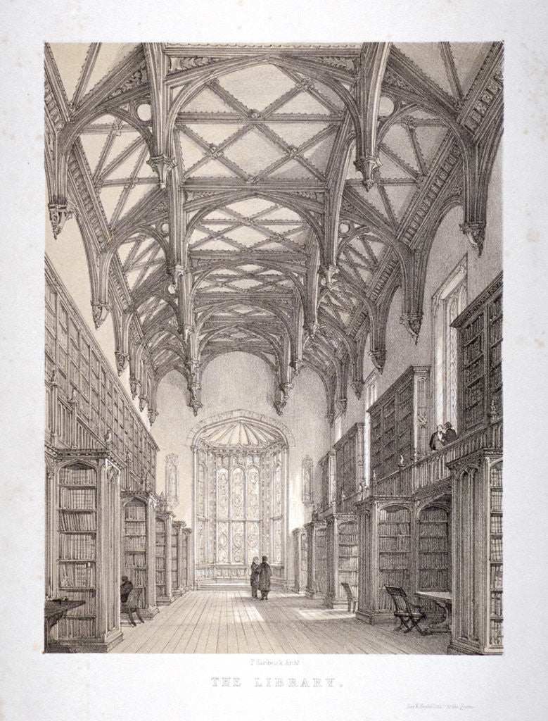 Detail of Interior view of the library, Lincoln's Inn, Holborn, London by Day & Haghe