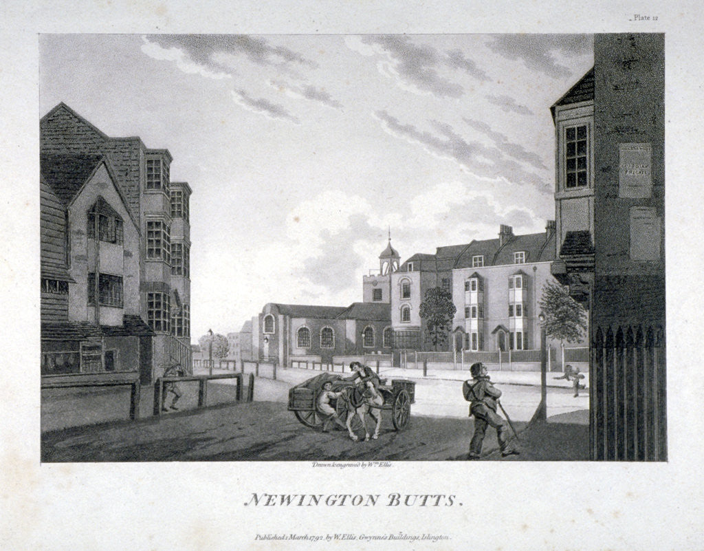 Detail of Newington Butts, Southwark, London by William Ellis