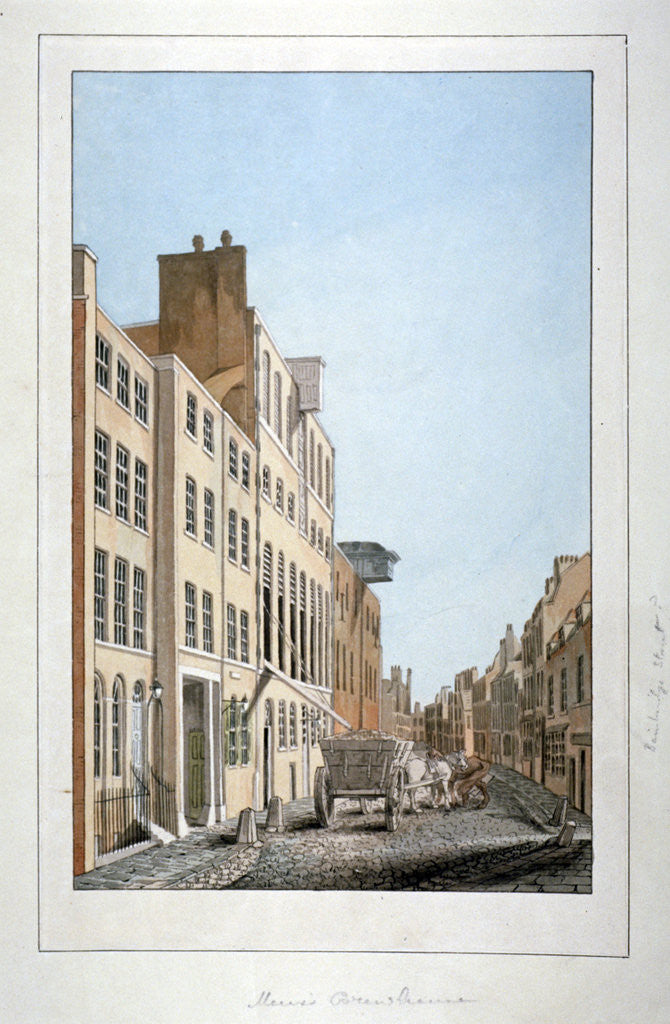 Detail of View of Meux's Brewery and a horse and cart in Clerkenwell Road, Finsbury, London by Anonymous