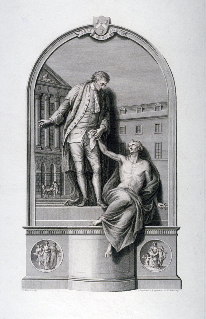 Detail of Monument to Thomas Guy at Guy's Hospital, Southwark, London by Francesco Bartolozzi