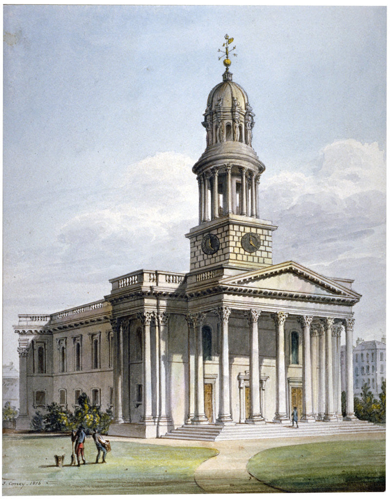 Detail of St Marylebone New Church, London by John Coney