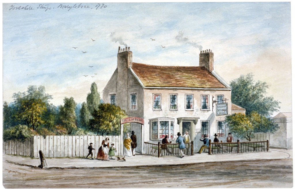 Detail of View of the Yorkshire Stingo Inn on the Marylebone Road, London by Anonymous