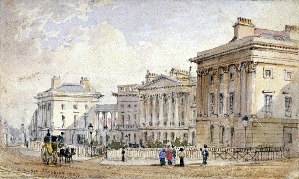 Detail of View of Clarence Terrace in Regent's Park, London by George Shepherd