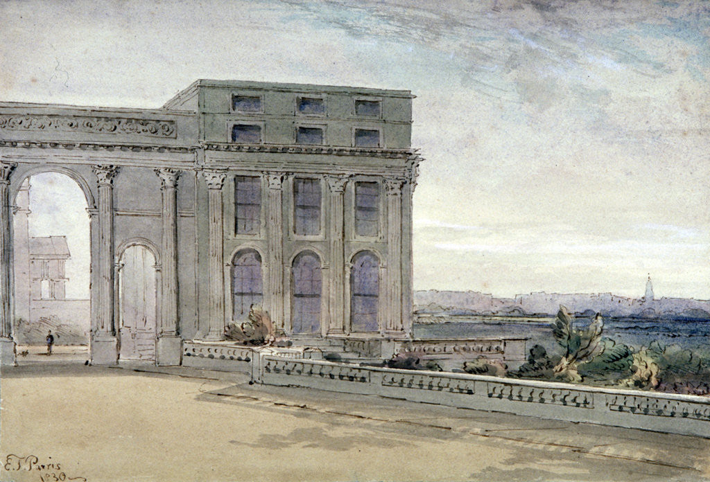 Detail of View of Chester Terrace, Regent's Park, London by Edmund Thomas Parris