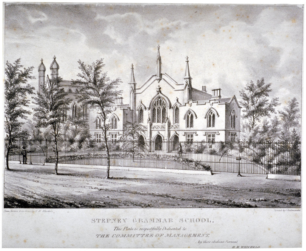 Detail of Stepney Grammar School, Stepney, London by Charles Joseph Hullmandel