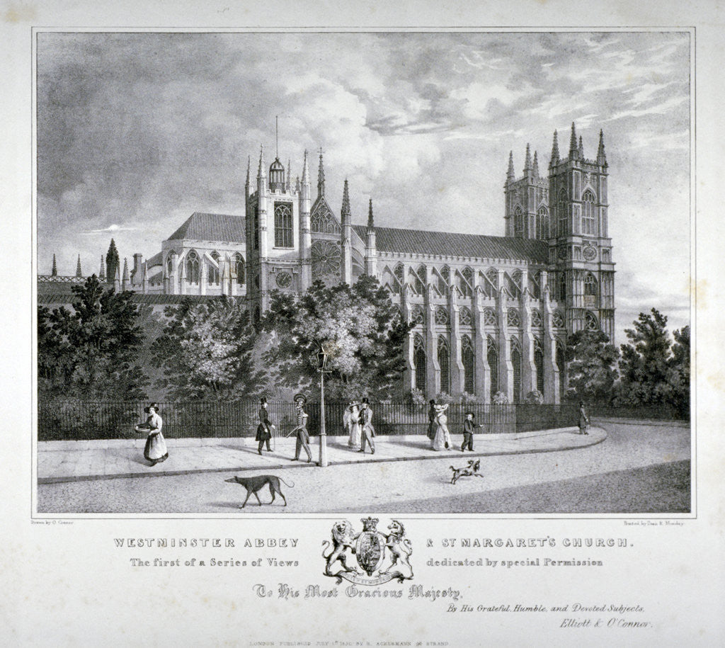 Detail of Westminster Abbey and St Margaret's Church, London by Dean and Munday