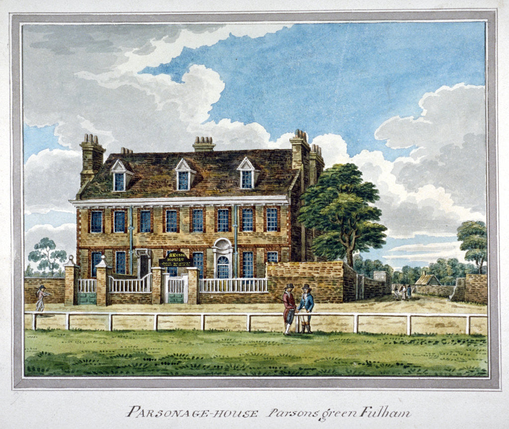 Detail of View of Parsonage House, Parson's Green, Fulham, London by Anonymous