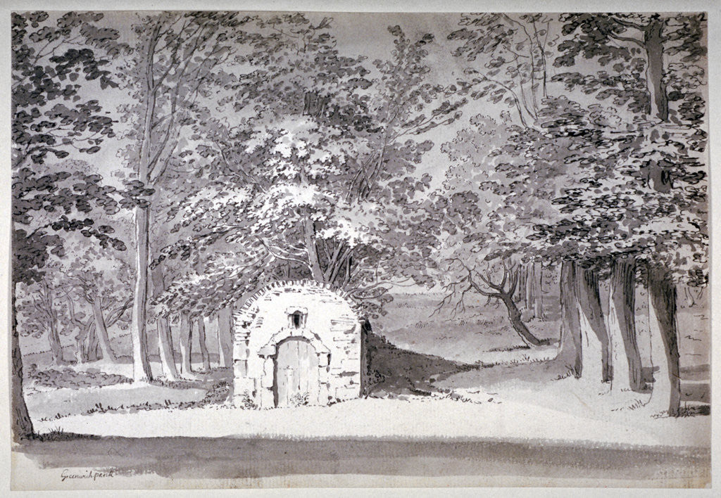 Detail of An ice house or conduit in Greenwich Park, London by Samuel Hieronymus Grimm