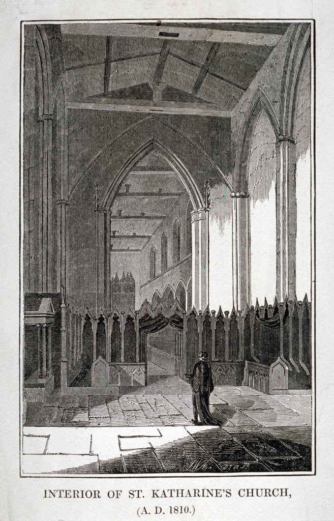 Detail of Interior of the Church of St Katherine by the Tower, Stepney, London by JWA
