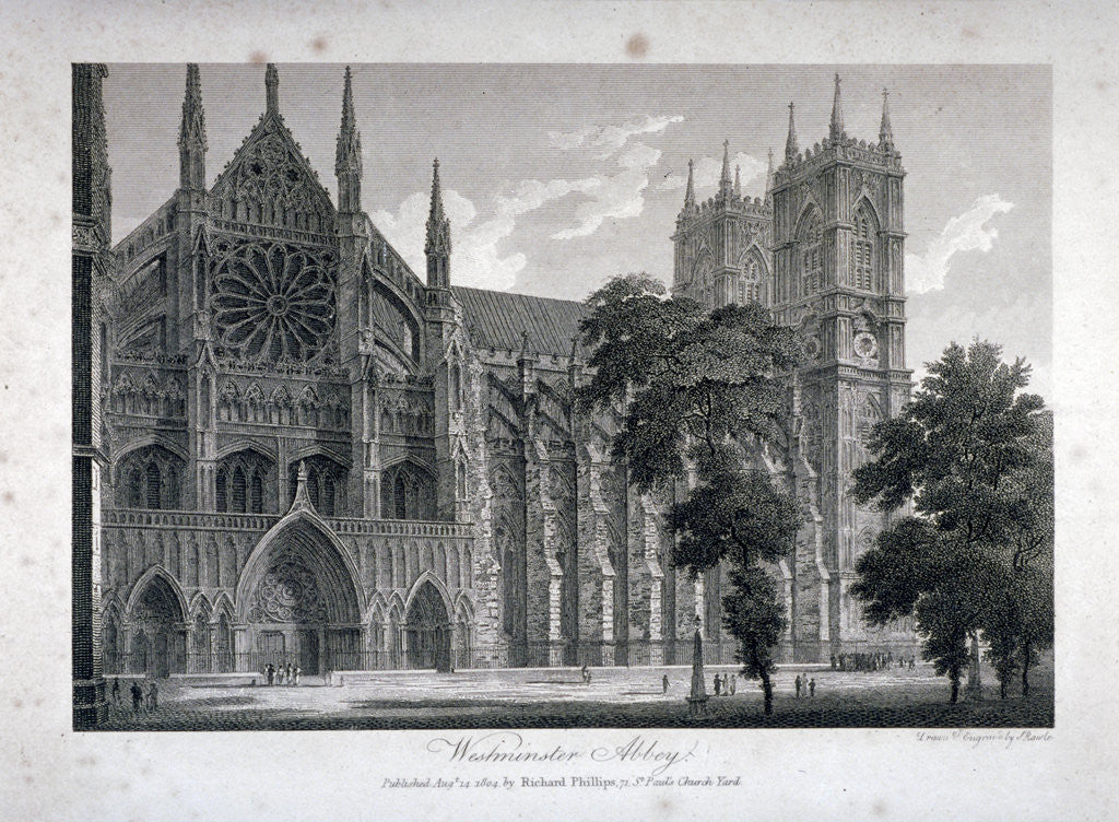 Detail of Westminster Abbey, London by Samuel Rawle