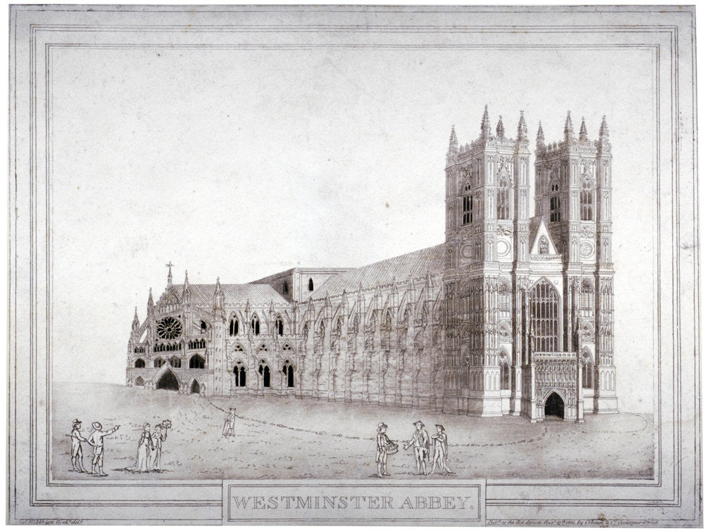 Detail of Westminster Abbey from the north-west, London by Anonymous