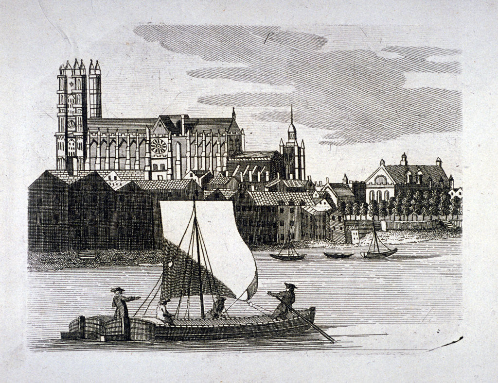 Detail of View of Westminster Abbey, London by Anonymous