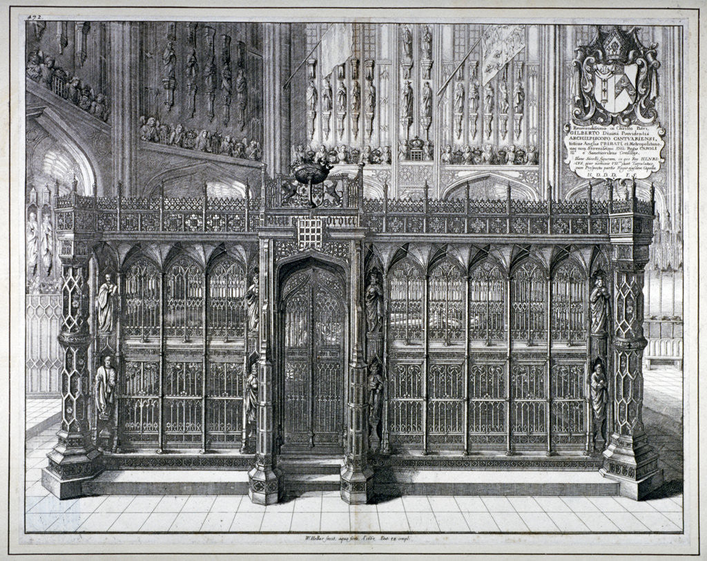 Detail of Monument to Henry VII and Queen Elizabeth in the king's chapel, Westminster Abbey, London by Wenceslaus Hollar