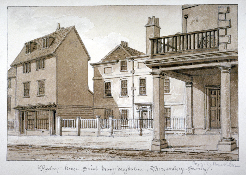 The rectory, St Mary Magdalen, Bermondsey, London by John Chessell Buckler
