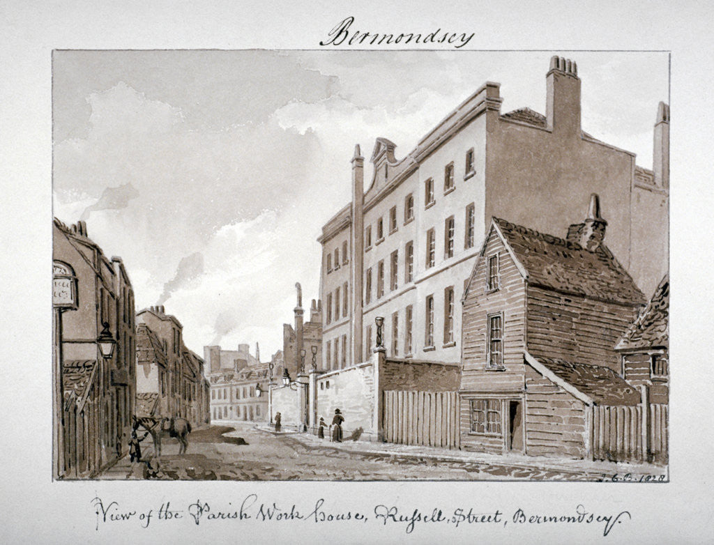 Detail of Parish Work House, Tanner Street, Bermondsey, London by John Chessell Buckler