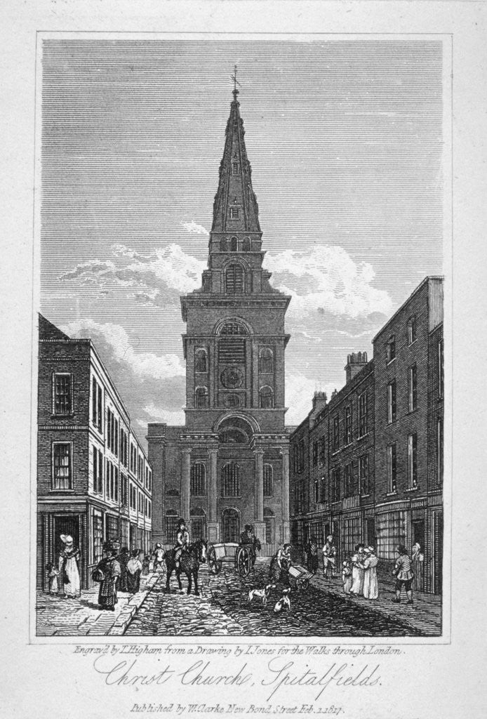 Detail of View of Christ Church, Spitalfields, London by Thomas Higham