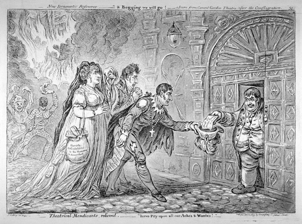 Detail of Theatrical Mendicants, Relieved ... by James Gillray