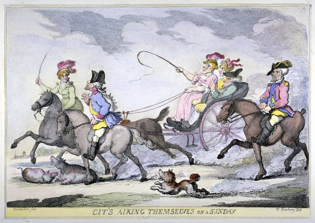 Detail of Cits Airing Themselves on a Sunday by Thomas Rowlandson