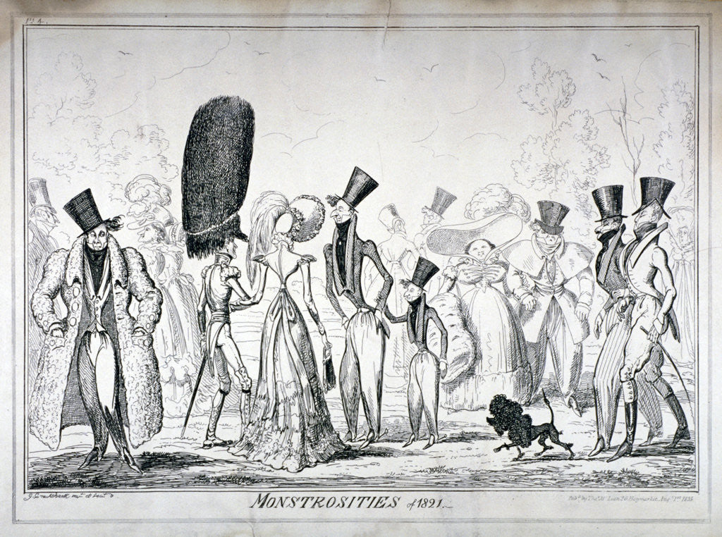 Detail of Monstrosities of 1821 by George Cruikshank