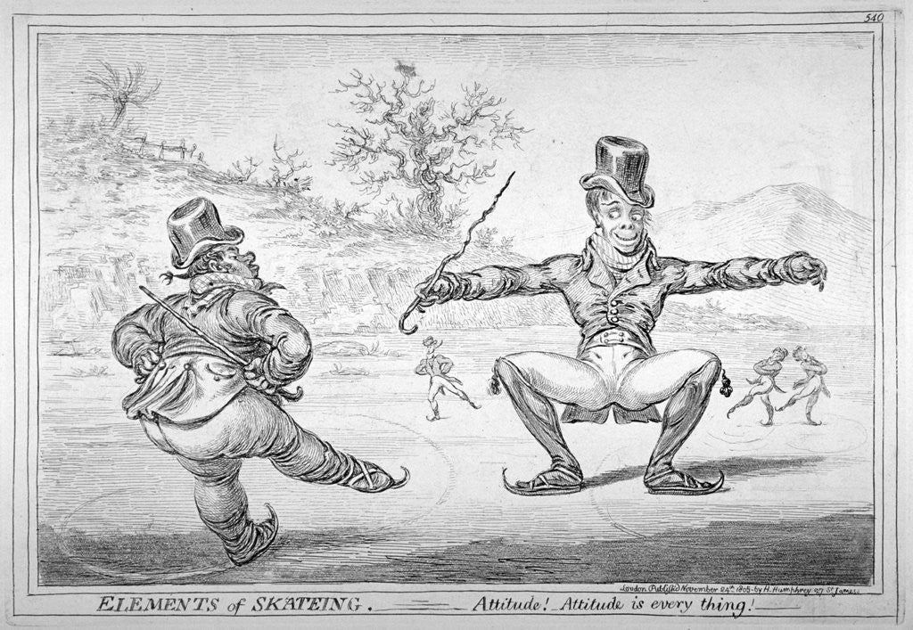 Detail of Elements of Skateing. Attitude! Attitude is every thing! by James Gillray