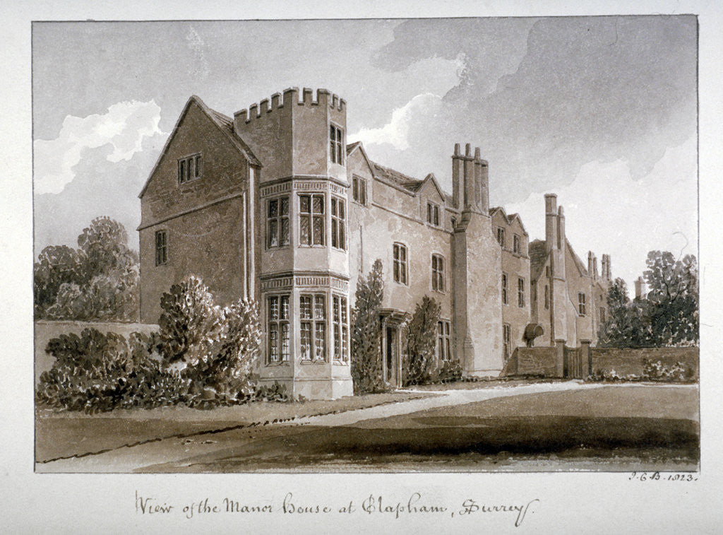 Detail of View of the Manor House at Clapham, Surrey by John Chessell Buckler