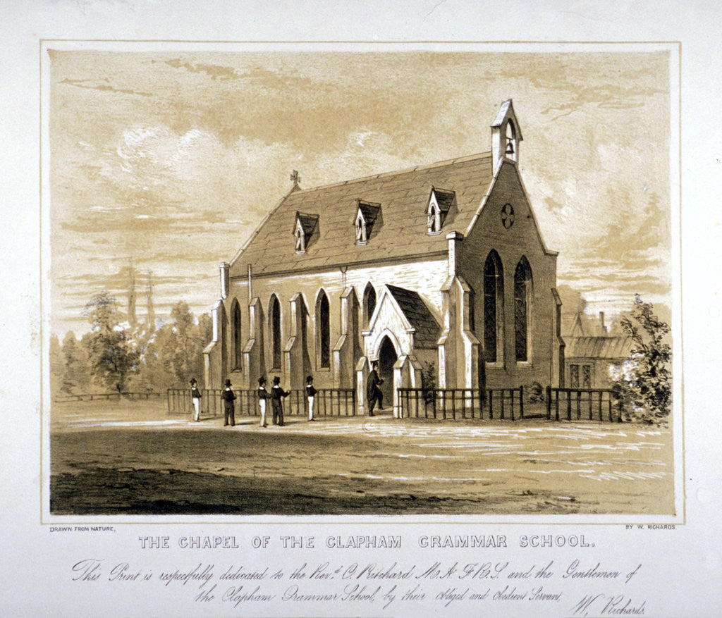 Detail of The Chapel of the Clapham Grammar School, London by Anonymous