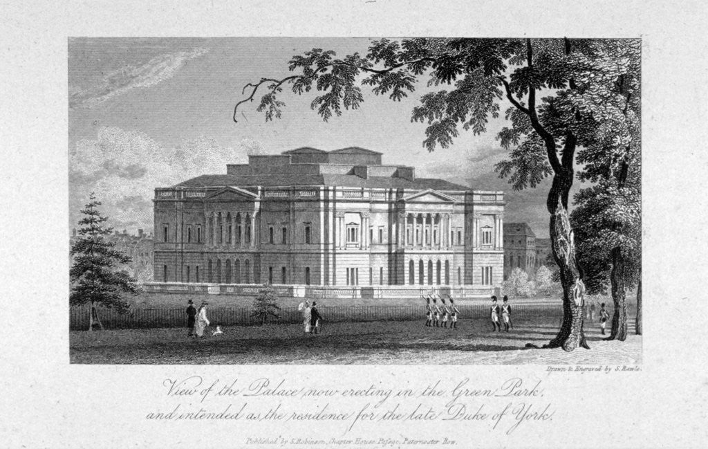 Detail of York House and Green Park, Westminster, London by Samuel Rawle