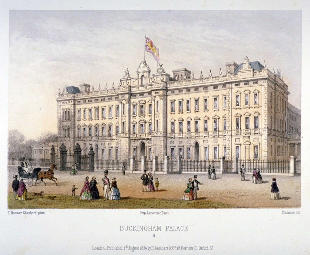Detail of Buckingham Palace, Westminster, London by Charles Claude Bachelier