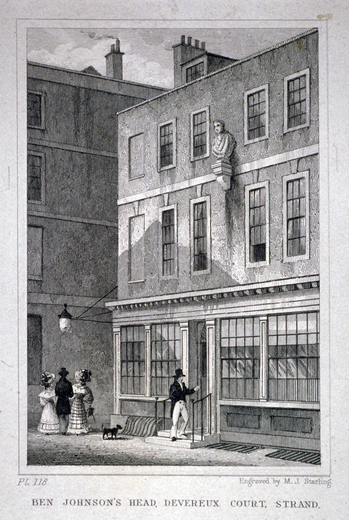Detail of The Ben Johnson's Head inn, Devereux Court, Westminster, London by MJ Starling