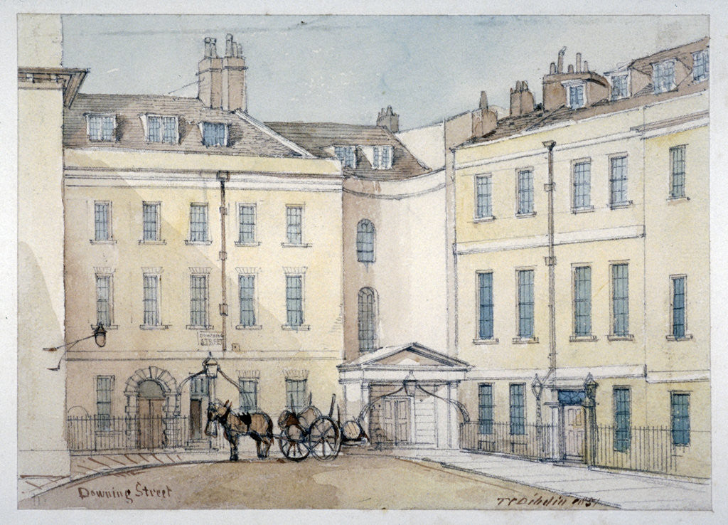 Detail of View of Downing Street, Westminster, London by Thomas Colman Dibdin
