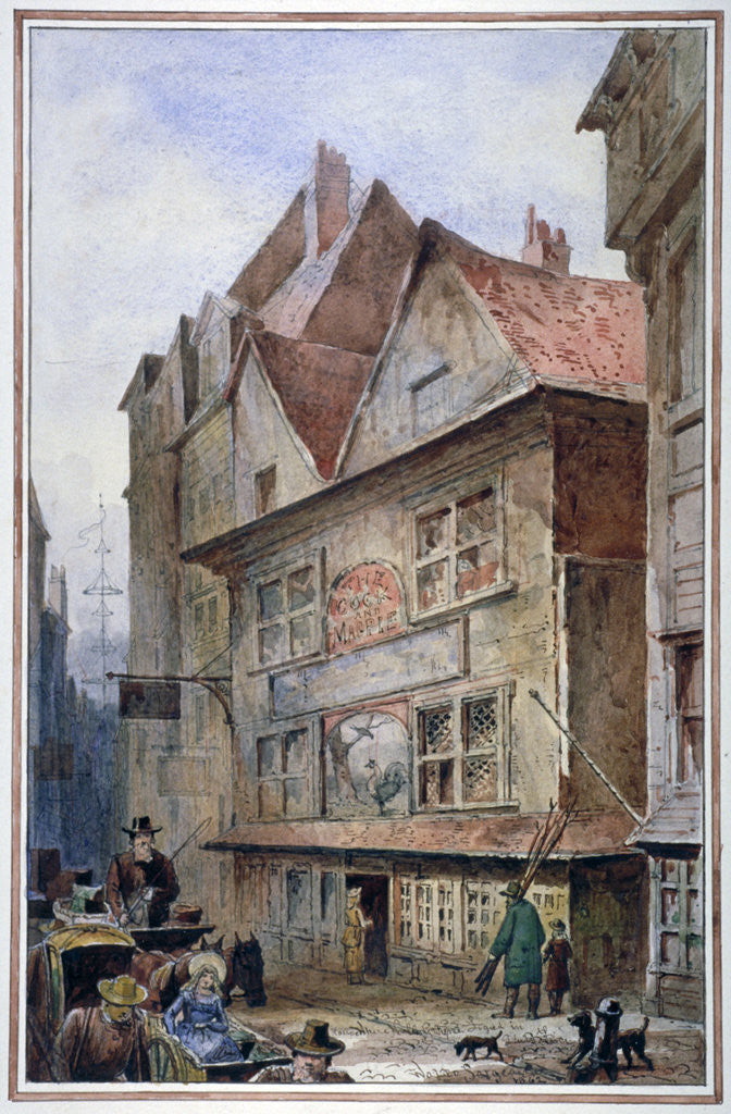 Detail of The Cock and Magpie Tavern, Drury Lane, Westminster, London by Waldo Sargeant