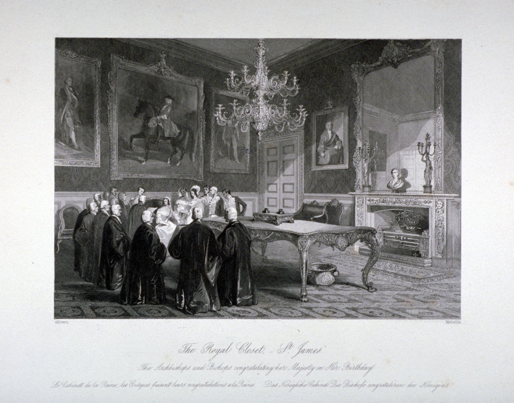 Interior view of the Royal Closet in St James's Palace, Westminster, London by Harden Sidney Melville