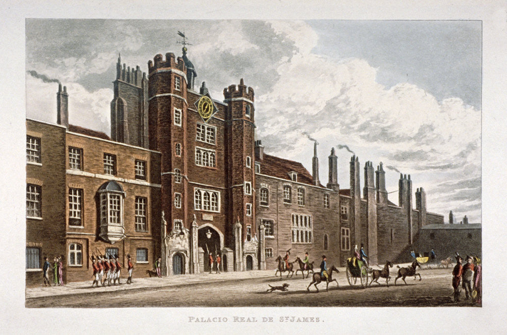 Detail of View of the front of St James's Palace, Westminster, London by Anonymous