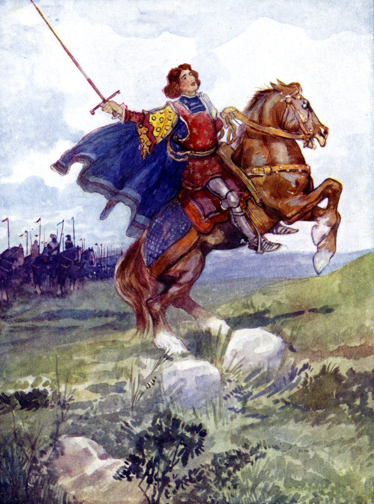 Knight Riding Us Buffalo A knight riding a rearing horse posters & prints by Anonymous